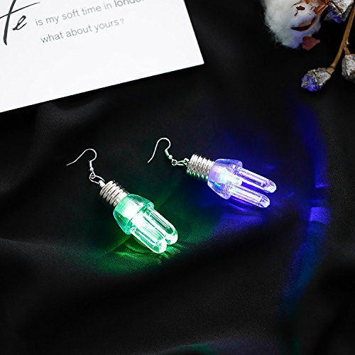 1paar LED-Tink-Glühbirnen Ohrringe 1paar Anhänger Mode Damen-Ohrringe Damenschmuck Ohrringe Echt Silber (C, One Size)