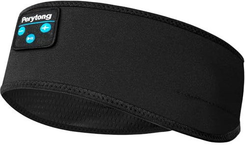 Perytong Sleep Headphones Bluetooth Headband Wireless Sports Headband, Lightweight Hi-Fi Stereo Ergonomic ASMR Sleep Headphone Cool Gadget Gift for Men Women Black