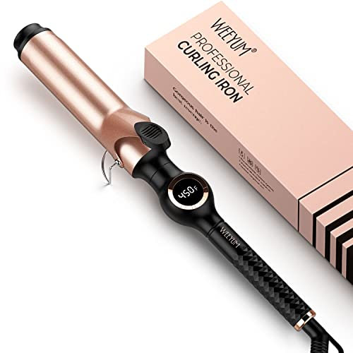 Curling Tongs 38mm, Large Barrel Hair Curler for Hair, Ceramic Long Barrel Hair Curling Iron Dual Voltage