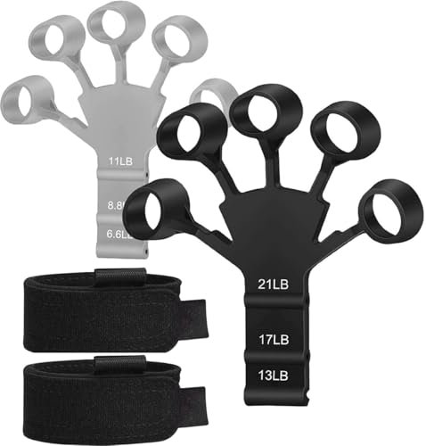 linlinfa Fingertrainer Handtrainer Silikon Handkraft Trainer Finger Extensor Exerciser Handgriffverstärker Verstellbarer Fingerdehner Für Verbessert Die Funktion Und Bewegung Der Finger (2 Stück)