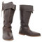 GATURA Vintage Uomo Cavalieri Stivali Medievale Punta Piatta Tacco Medio Coscia Stivali Finta Pelle PU Vichingo Cavaliere Pirata Stivali Allacciare Stivali Cowboy Occidentale, 38-48,Marrone,43