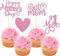 24 Stück Happy Muttertag Cupcake Toppers Glitter Nummer 1 Mutter Liebe Herz Cupcake Picks Beste Mama Kuchen Dekorationen für Frauen Geburtstag Glücklicher Muttertag Thema Party Supplies Rosa