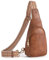 CLUCI Sling Bag Klein Brusttasche, Damen PU Leder Crossbody Umhängetasche Bauchtasche für Reisen, Einkaufen, Schultertasche mit Verstellbarer Schultergurt Braun