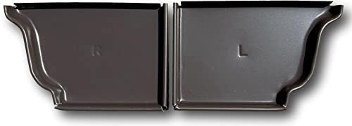 K-TEC 5 Inch Musket Brown K-Style Aluminum Rain Gutter End Caps (sold as pair, 1 left and 1 rifght)