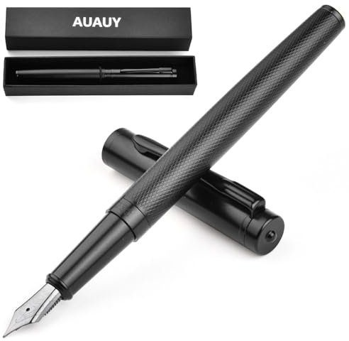 AUAUY Fountain Pen Set, Refillable Ink Pen with Gift Case, 0.38mm Nib, Smooth Writing, Luxury Pen for Enthusiasts, School, Office