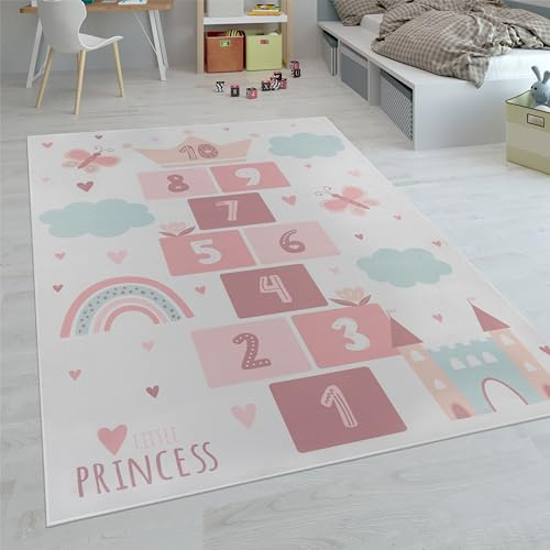 Paco Home Kinderteppich Teppich Kinderzimmer Spielteppich Junge Mädchen Modern rutschfest, Grösse:240x340 cm, Farbe:Creme 3