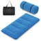 COSTWAY Japanische Futon Matratze, Tatami-Matte, Bodenmatratze, Klappmatratze mit waschbarem Bezug, Faltbare Schlafmatte mit Tragetasche (Blau, 90 x 200 cm)