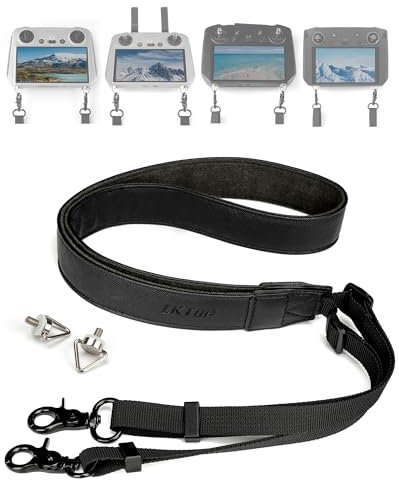 LKTOP Umhängeband für DJI RC/RC 2/RC Pro/Smart-Controller-Zubehör, Mini 4 Pro, verstellbares Leder-Schlüsselband für DJI Mini 4/3 Serie, Air 3/Air 2S, Mavic 3 Serie (127,7-160 cm, mit Schrauben)