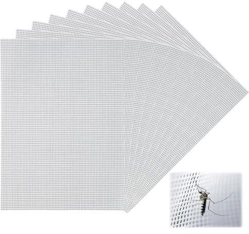 Joynine Kit di Adesivi di Riparazione per Zanzariera(10 Pezzi), Dimensioni 130x180 Mm, Adatto per Finestre, Traslucido e Protetto Dai Raggi UV - Ripara Zanzariera Ti Protegge Dalle Zanzare