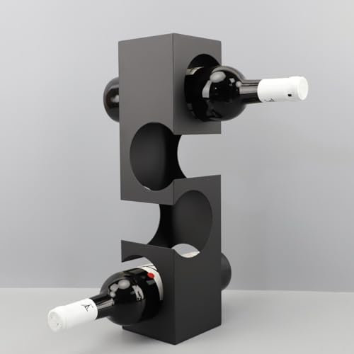 Weinregal,Freistehendes, personalisiertes Regal, moderne Aufbewahrung aus Metalldraht für 4 Flaschen, Lagerregale auf der Arbeitsplatte, keine Montage erforderlich, Tischregal für Arbeitspla