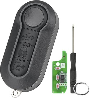 3 Tasti Telecomando Fob Ricambio per Citroen Relè Peugeot Boxer Fiat 500L MPV Fiat Ducato Fiat Bravo Chiave (sistema Marelli) con Cacciavite Portachiavi