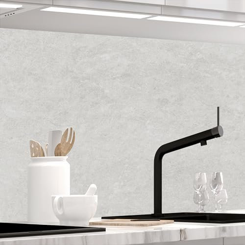 StickerProfis - Pannello Paraschizzi Cucina Adesivo da Parete, Opaco, 1.8 mm, Tutte Le superfici - Pietra Naturale Bianca - (White Natural Stone) Premium 60 x 220cm