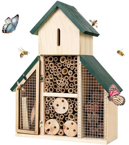 Holzhotel | Bienenhaus Holz | Gartenhaus Hängend Marienkäfer Unterschlupf Holz Bienenhaus Dekoration Marienkäfer Nisthaus Garten Nisthaus Nisthaus für Wohltuend