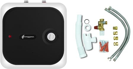 Chauffe Eau Electrique ADROS 30L Sous Evier Sannover + Kit d'Installation Complet NF