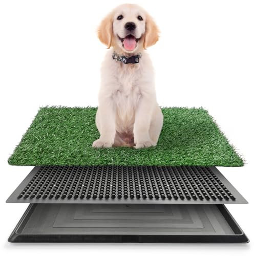 LeFluffy Dog Grass Toilet, Toilet Tray, Large size 51 x 63.5 cm, Dog Litter with Washable Pee Pad, Indoor Outdoor Potty Systems, Reusable Trainer Tray for Puppy Training