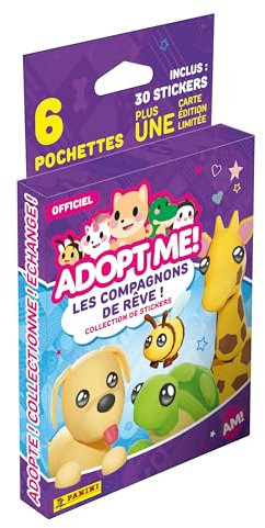 Panini 004746KBF6 Adopt ME ON Roblox Blister 6 Hüllen + 1 Karte Limited Edition