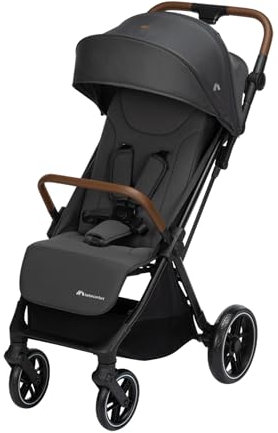 Bebeconfort Indra, Kinderwagen, 0–4 Jahre (22 kg), Schnell automatisch klappbarer Kinderwagen, Integr. Federung, Klein zusammenklappbar, Flache Liegeposition, Mit Autositz kompatibel, Mineral Graphite
