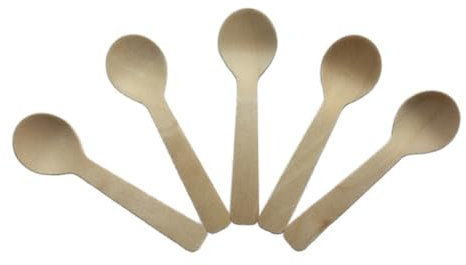 Healeved 100piezas Cuchara De Madera Desechable De Cuchara De Madera Para Helado Para Queso
