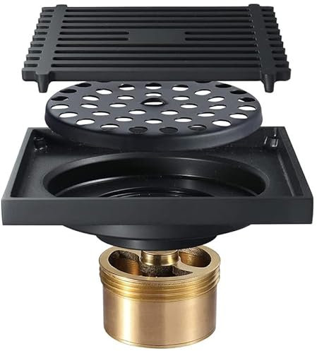 Schwarzes lineares quadratisches Maschen-Badezimmer-Toiletten-Antigeruchs-Duschabfluss-Haarsieb