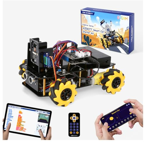 Robotics Kit for Kids Ages 8–12 12-16, ACEBOTT Smart Robot Car Kit with 3MP Camera, STEM Toys for Boys Compatible with Arduino & Scratch, App & Remote Control, STEM Gift for Boys, Girls and Adults