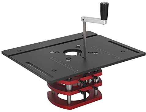 LiebeWH Router Lift Base Router Table Lifting System Base Tool for Small Trimming Machines Small Gong Machine (Black)