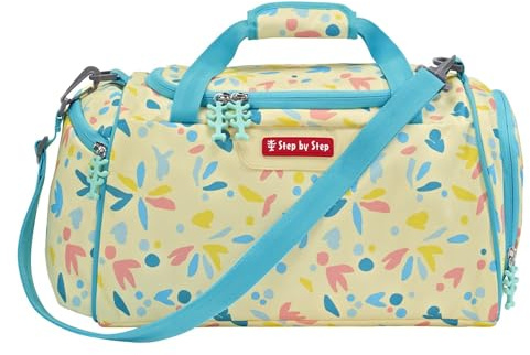 Step by Step Sporttasche Cat Lilly, gelb, mit Nasswäschefach, Abnehmbarer Tragegurt, Verstellbarer Schultergurt für Mädchen 1. Klasse, 13 L