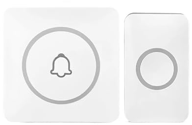 MOOILKO Outdoor Wireless Doorbell, Smart Home Welcome Doorbell, IP65 Waterproof Door Bell, LED Flash Alarm Wide View(Bianco)