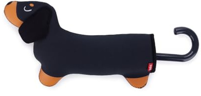 balvi Regenschirm Teckel Schwarz Farbe Regenschirm in Form eines Dackels mit Hülle Nylon