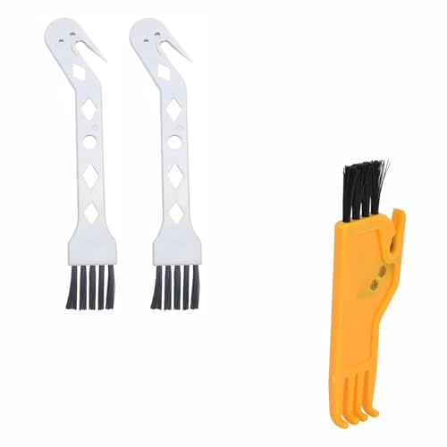 TOP-MAX 3 Pack Robot Vacuum Cleaning Tool, Small Brush with Hair Cutter Hook Compatible with Eufy Xiaomi Ecovacs Roller Maintenance