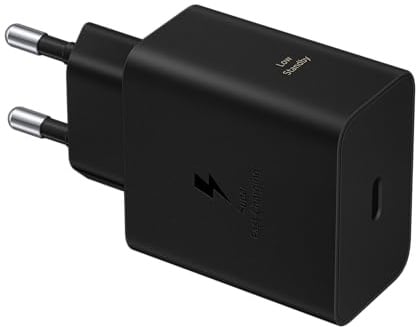 Samsung USB-C-Ladegerät, 60 W, ultraschneller Netzteil, USB-C-auf-USB-Adapter, Samsung Schnellladegerät, Original, ohne Kabel, Schwarz