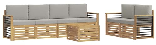 vidaXL Sofagarnituren Massivholz Akazie, Garten, modernes, haltbares Outdoor-Sofa, Lounge-Möbel, Terrassensitzgruppe, bequem und stylish