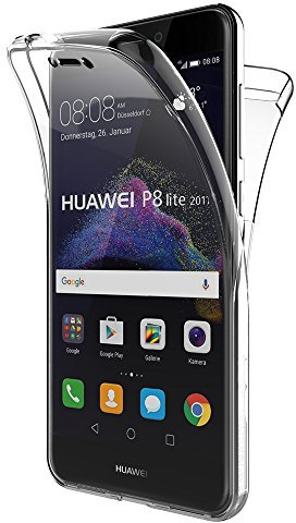 AICEK Funda Huawei P8 Lite 2017, Transparente Silicona 360°Full Body Fundas para Huawei P8 Lite 2017 Carcasa Silicona Funda Case