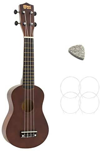 Mad About SU8 Soprano Ukulele - Dark Wood | FREE Felt Pick and Spare Strings - Great for Schools and Beginners