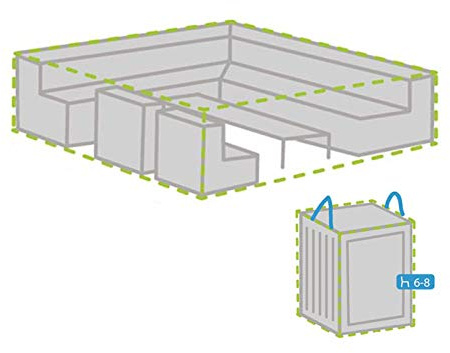 Schutzhüllen Set: Abdeckung 300x300cm für Garten Lounge Set + Hülle für 6-8 Kissen