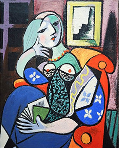 WOWDECOR Art Supplies Abstract Lady by Picasso DIY Paint by Numbers Kits 40 x 50cm with Painting Brushes Canvas (Picasso, Framed)