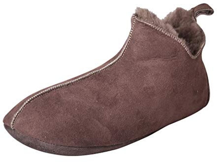 Naturasan Damen/Herren Lammfell Hausschuhe, Fellschuhe Lederschuhe Bettschuhe Puschen Slipper, HS-07 (40 EU, Braun)