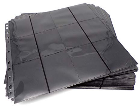 docsmagic.de 50 24-Pocket Playset Pages Black - Sideloading - MTG PKM YGO - 11 Ordnerseiten Schwarz