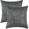 CaliTime Kissenbezüge für Dekokissen, 2 Stück, für Couch und Sofa, Heimdekoration, modern, glänzende und stumpfe Kontraste, geometrische Formen, Polyester-Mischgewebe, grau, 40 x 40 cm