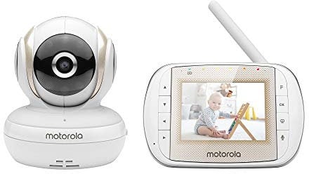 Motorola Baby MBP30A Video-Babyphone mit 7,6 cm (3 Zoll) Handheld-Einheit und Fernsteuerungs-Scan. MIT UK STECKER