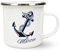 Werbetreff Gera Emaille-Tasse mit Name & Motiv Anker - Bedruckt & Personalisiert - Geschenk-Idee für Frau & Mann - Vintage-Look - Retro-Optik