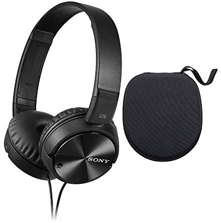 Sony ZX110NC Noise Cancelling Headphones with Protective Headphone Case Bundle (2 Items)