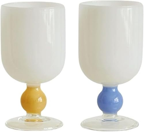 WZYYCV Bicchieri Bicchiere da Vino Creativo Bicchiere da Cocktail Bianco Rotondo con Boccale da Birra a Stelo per Vino Rosso 250 ml/8,5 Once Bicchiere Birra