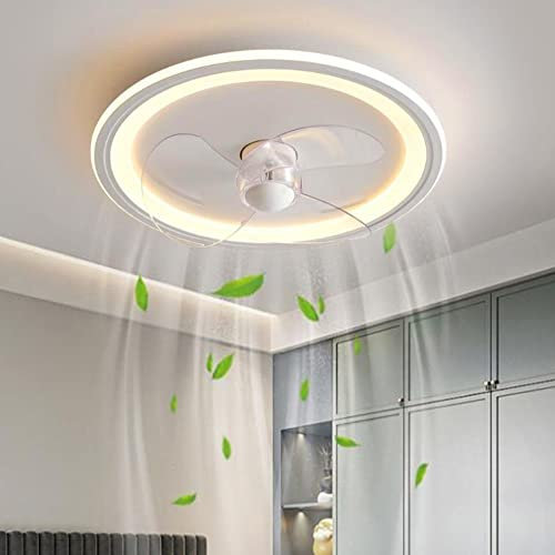 XIN'S Ventilatori da Soffitto con Lampada LED Fan Plafoniera 72W Ventilatore Invisibile Creativo 3 velocità con Telecomando Dimmerabile Decorazione D'interni Illuminazione,Blu