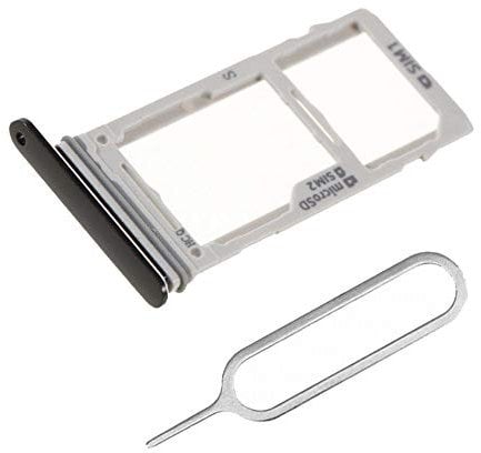 jbTec Dual SIM-Tray/SD-Card +Pin kompatibel mit Samsung Galaxy S9 / S9+ Plus - Kartenhalter Slot Rahmen, Farbe:Schwarz