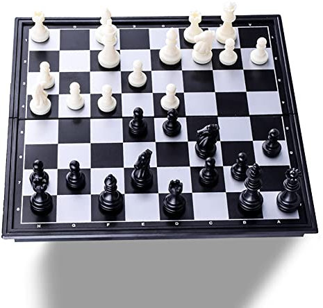 Alnicov Chess Board Set Game -Travel Magnetic Chess Piece Set with Chess Folding/Portable Storage Board-Traditional Strategy Game