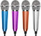 ALFFREUDE 4 StückeMini Mikrofon Tiny Karaoke Microphone Tragbar Handmikrofon kleines Klinke mikrofon mit Schwamm und Kabel für Handy Laptop Notebook, 4 Farben