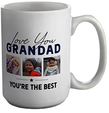 Shopagift Personalised Photo Mug Love You Grandad You're The Best White 15oz Large Cup