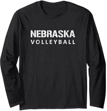 Nebraska Volleyball Vintage Distressed Langarmshirt