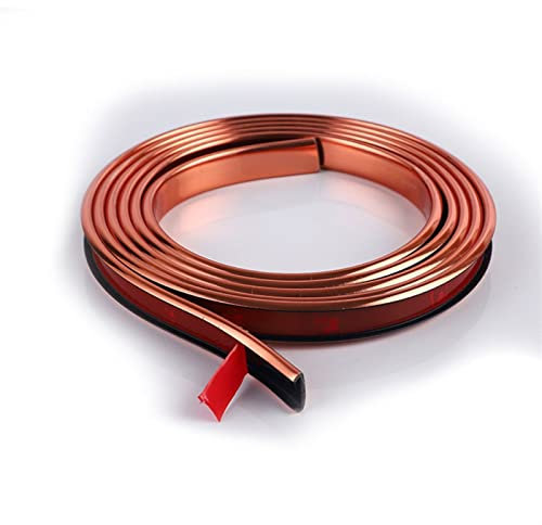 NEFSO 4 m U-Profil-Kantenleiste, PVC-Leiste, Flexible, Selbstklebende U-Leiste, für Schrank, Sperrholz, Tisch, Kantenschutz (Color : Gold, Size : 12mm) (Rose Gold 12mm)
