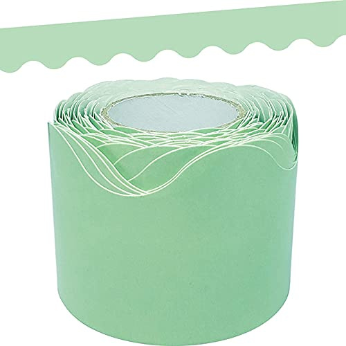 Toranysadecegumy Mint Green Scalloped Rolled Border - 50Ft - Decorate Bulletin Boards, Walls, Windows, Doors, Schools,Offices